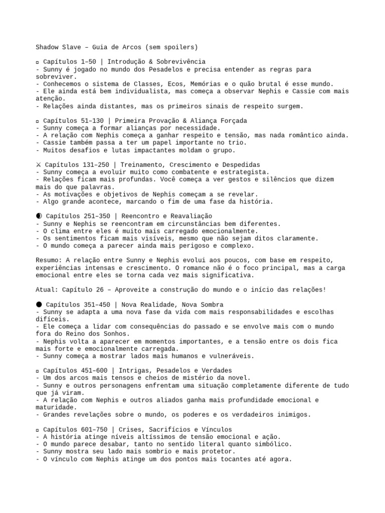 Guia dos Arcos de Shadow Slave | PDF