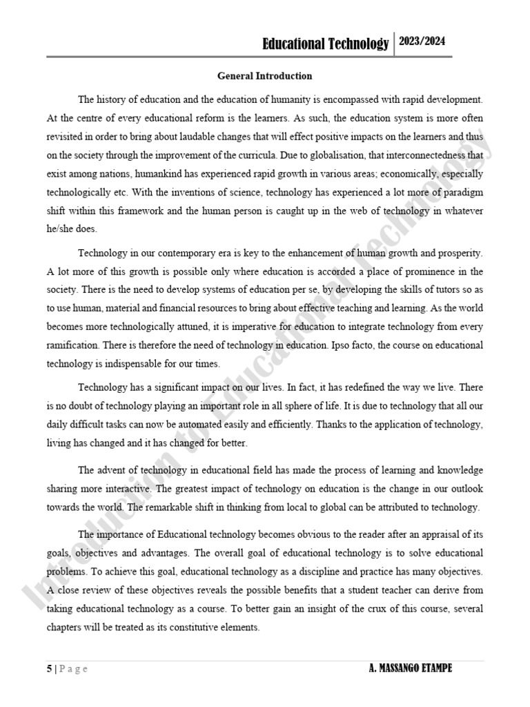 Understanding Educational Technology 2023 | PDF | Educational ...