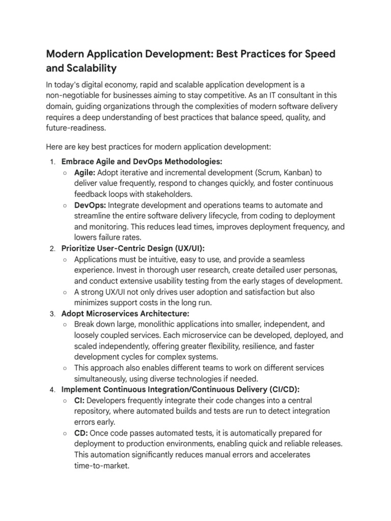 Best Practices for Modern App Development | PDF | Software Development ...