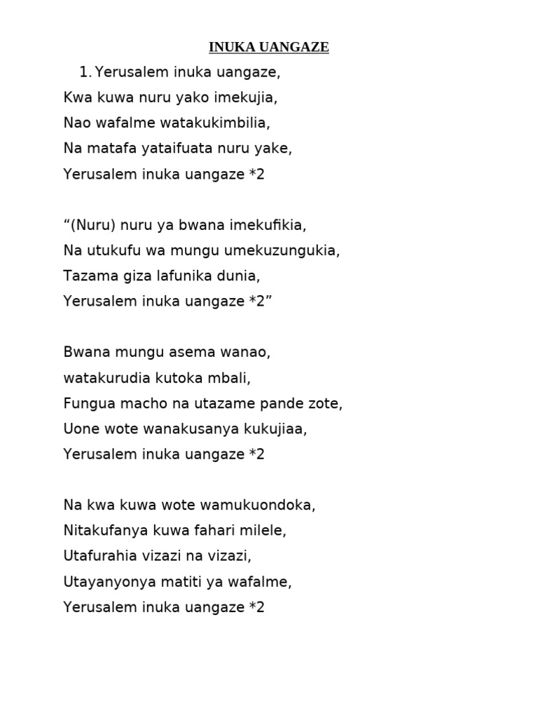 Inuka Uangaze | PDF