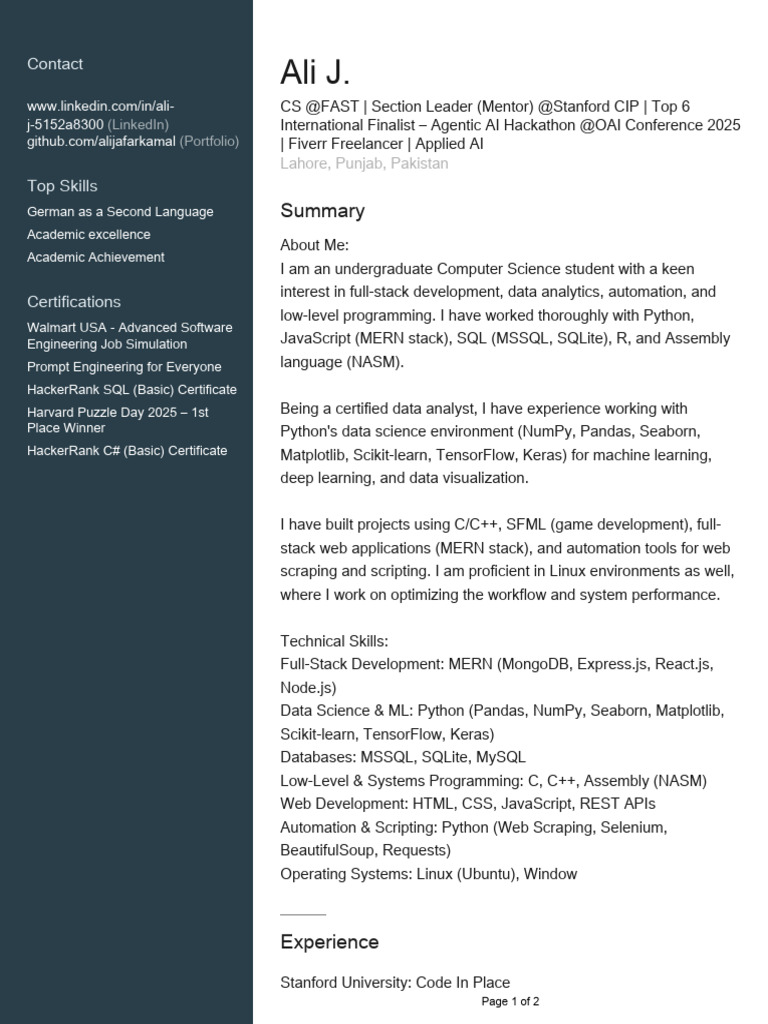 Profile | PDF | Artificial Intelligence | Intelligence (AI) & Semantics