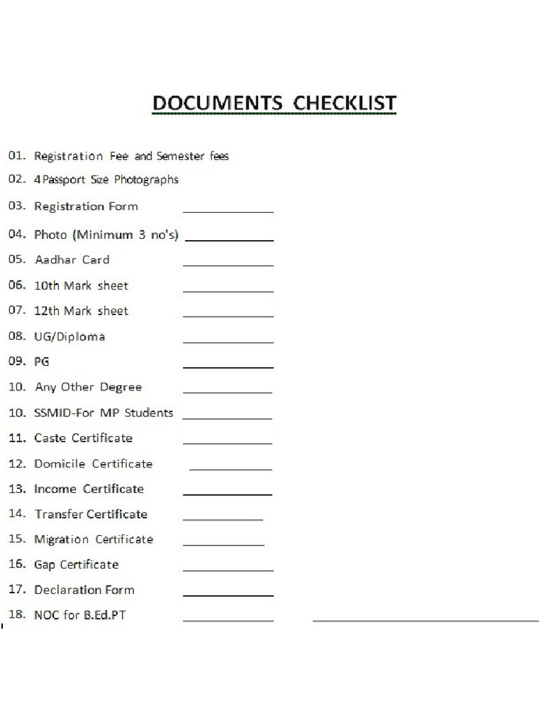 Required Documents | PDF