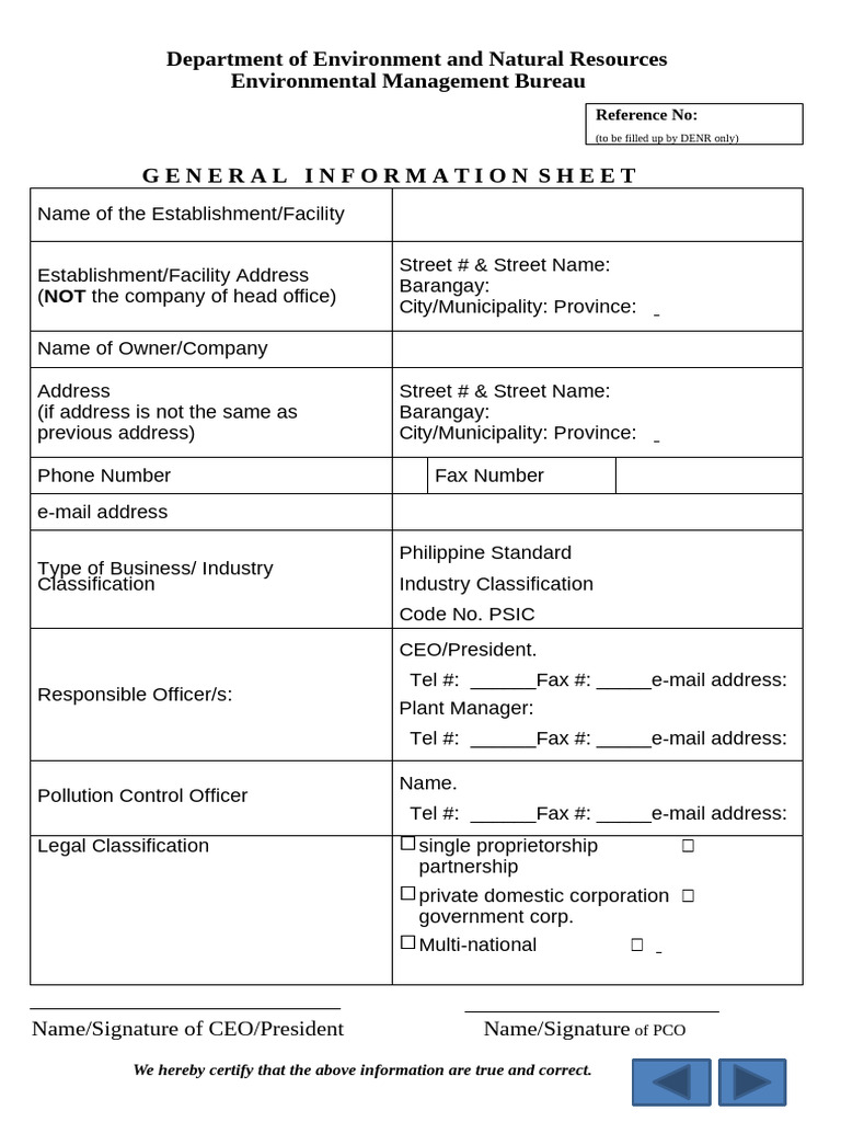 Environmental Management Reporting Form | PDF | Waste | Water Pollution