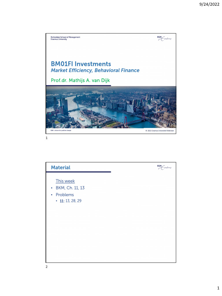 Market Efficiency and Behavioral Finance Insights | PDF | Investing ...