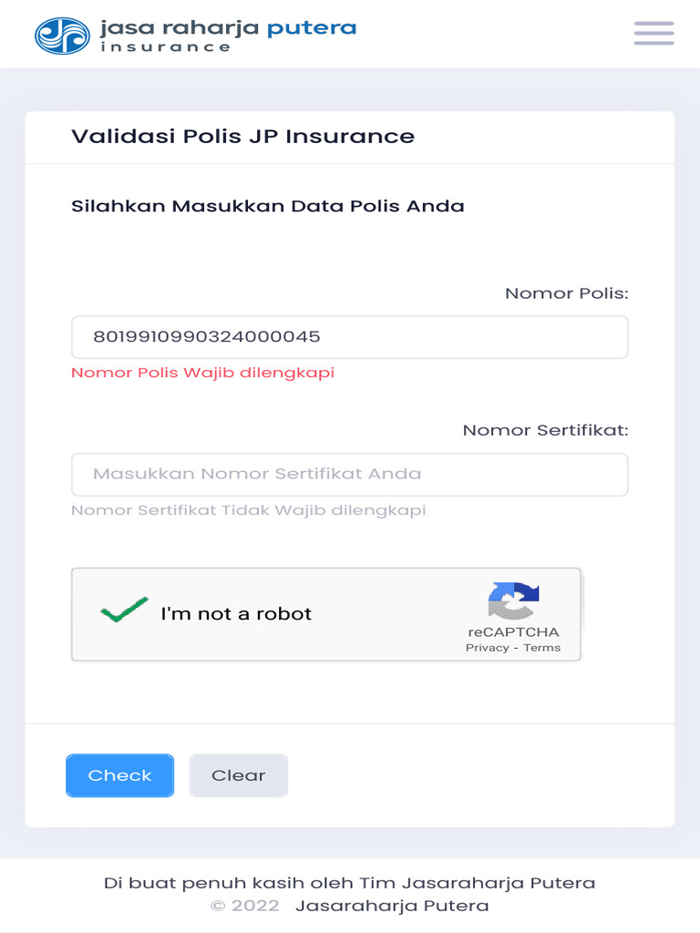 Validasi Polis JP Insurance Online | PDF