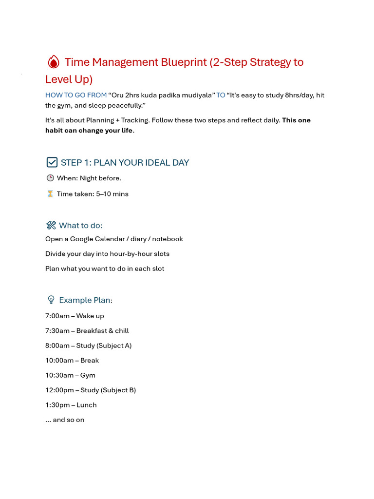 Master Time Management in 2 Steps | PDF