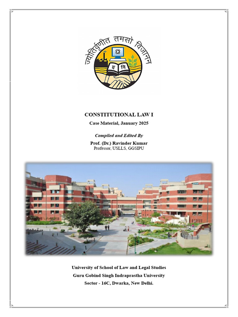 Constitutional Law I Case Material 2025 | PDF | Constitution | Legal ...