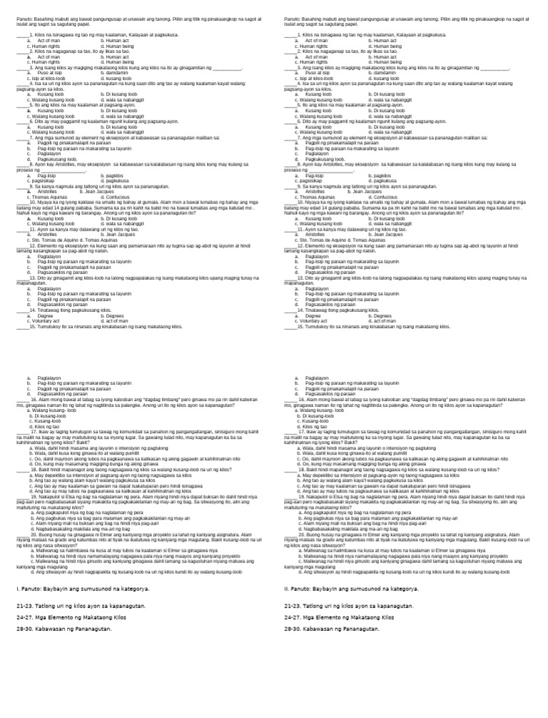 Summative Test 1 q2 | PDF