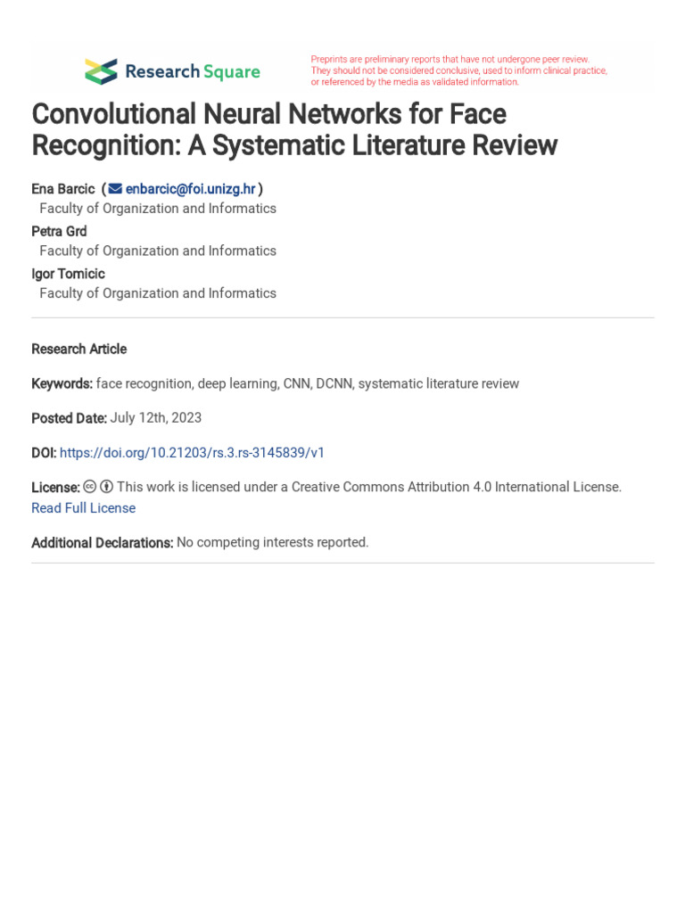 Convolutional Neural Networks for Face Recognition | PDF ...