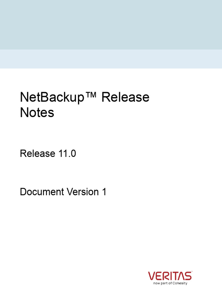 NetBackup 11.0 Release Notes | PDF | Cloud Computing | Backup