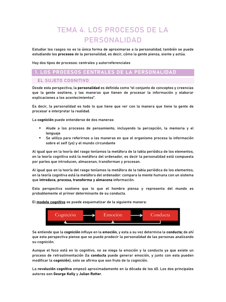 Procesos de la Personalidad: Cognición y Emoción | PDF | Las emociones ...