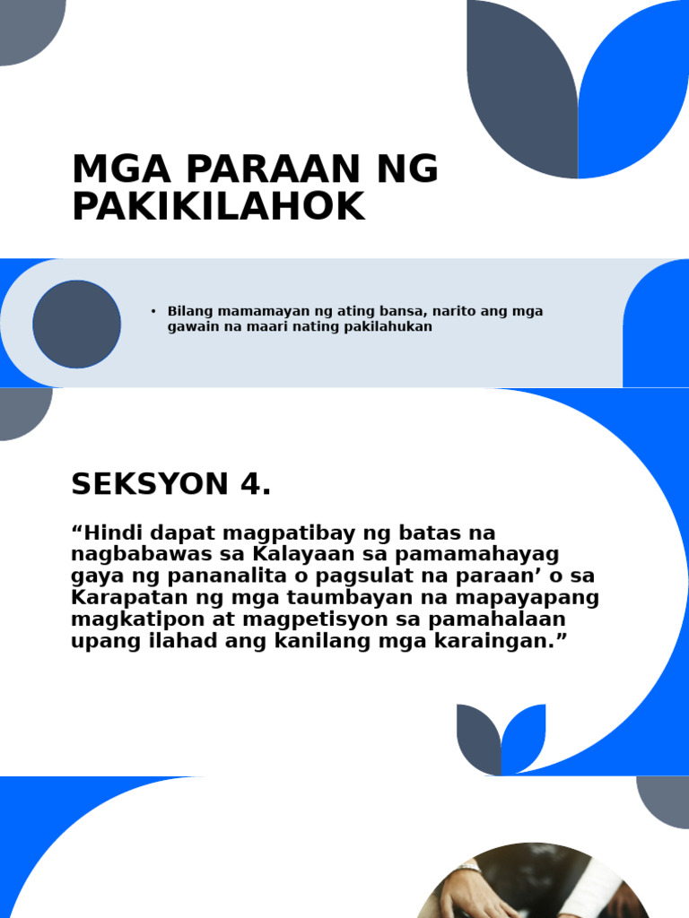 Mga Paraan NG Pakikilahok | PDF