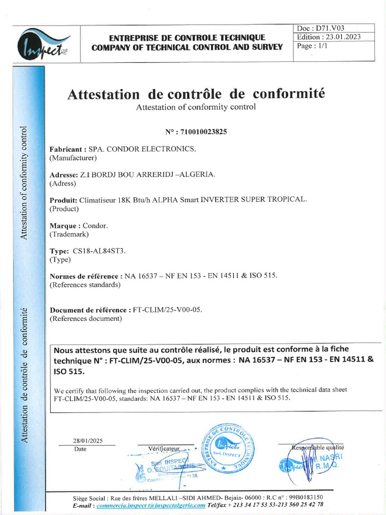 Cs12-Al84st3 - V2025 - 710010023825 | PDF