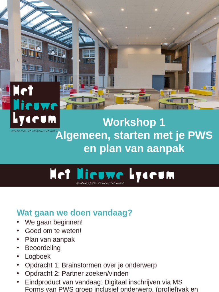 Workshop 1 - Algemeen Starten Met Je PWS | PDF