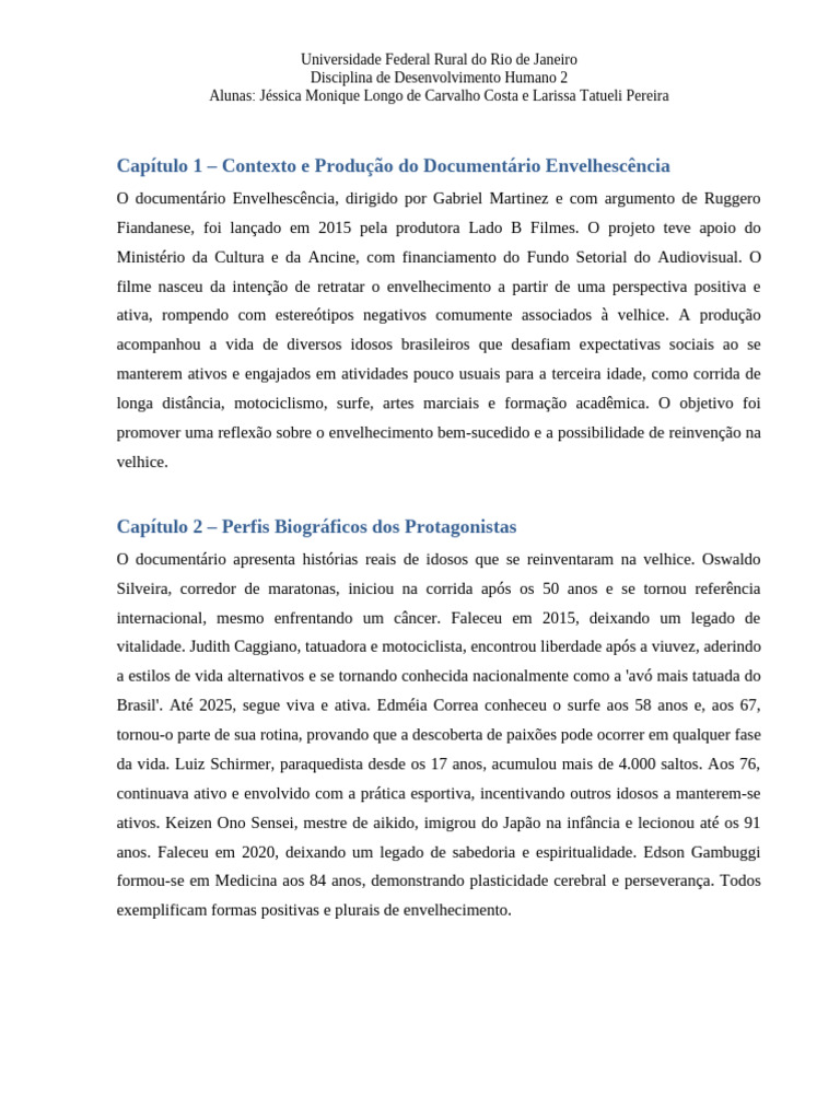 Envelhescência: Retratos de Vida na Velhice | PDF | Envelhecimento