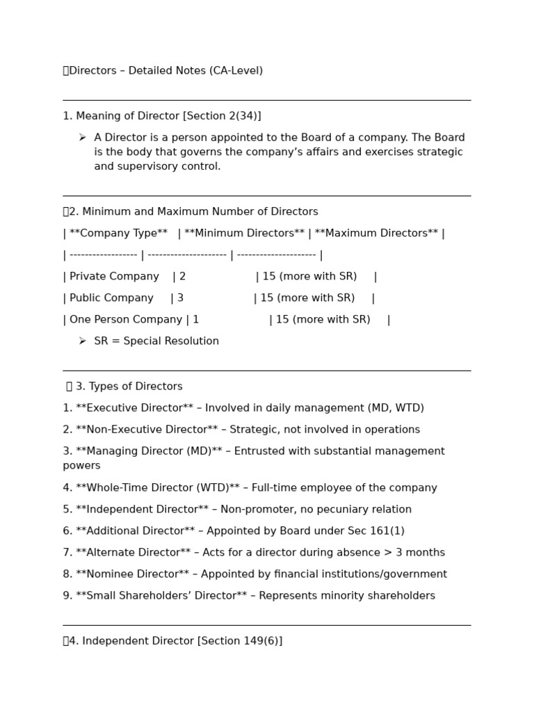 Directors in A Company | PDF | Board Of Directors | U.S. Securities And ...