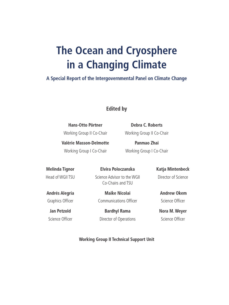 Ocean and Cryosphere Climate Report | PDF | Intergovernmental Panel On ...