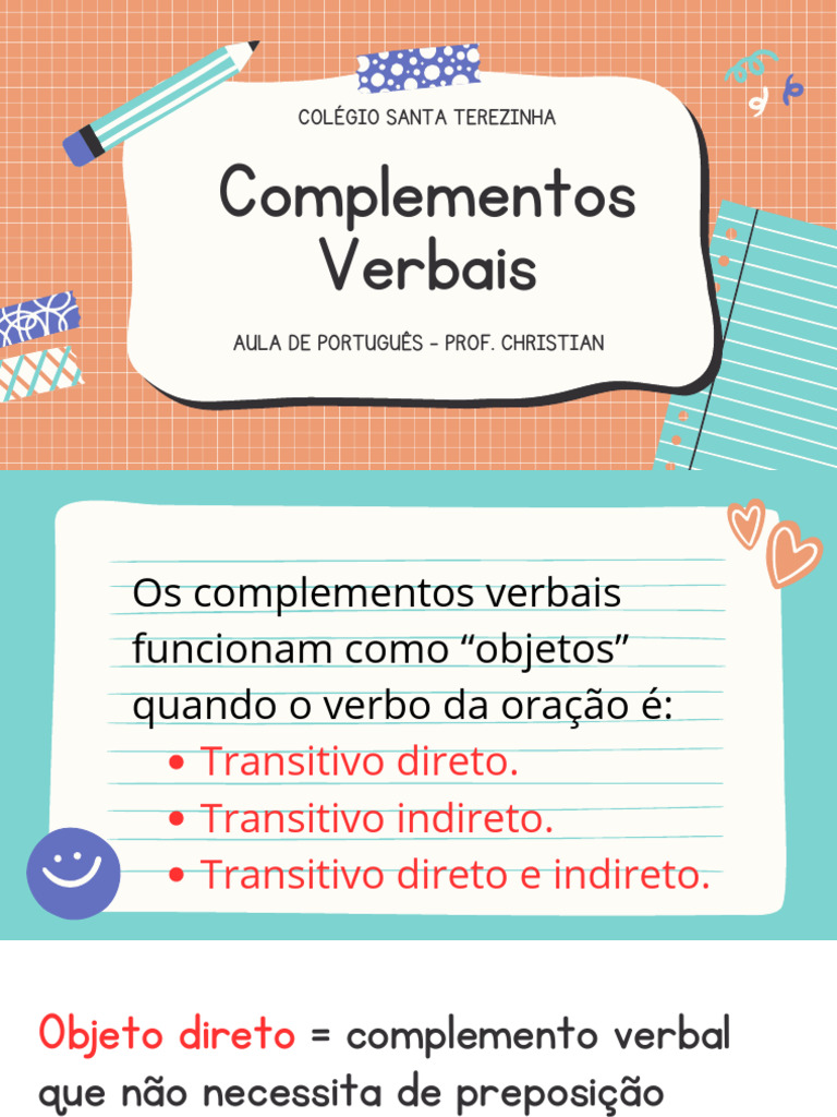 Complementos Verbais - 2Â SÃ©rie | PDF
