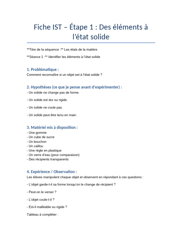 Identifier les solides en classe | PDF