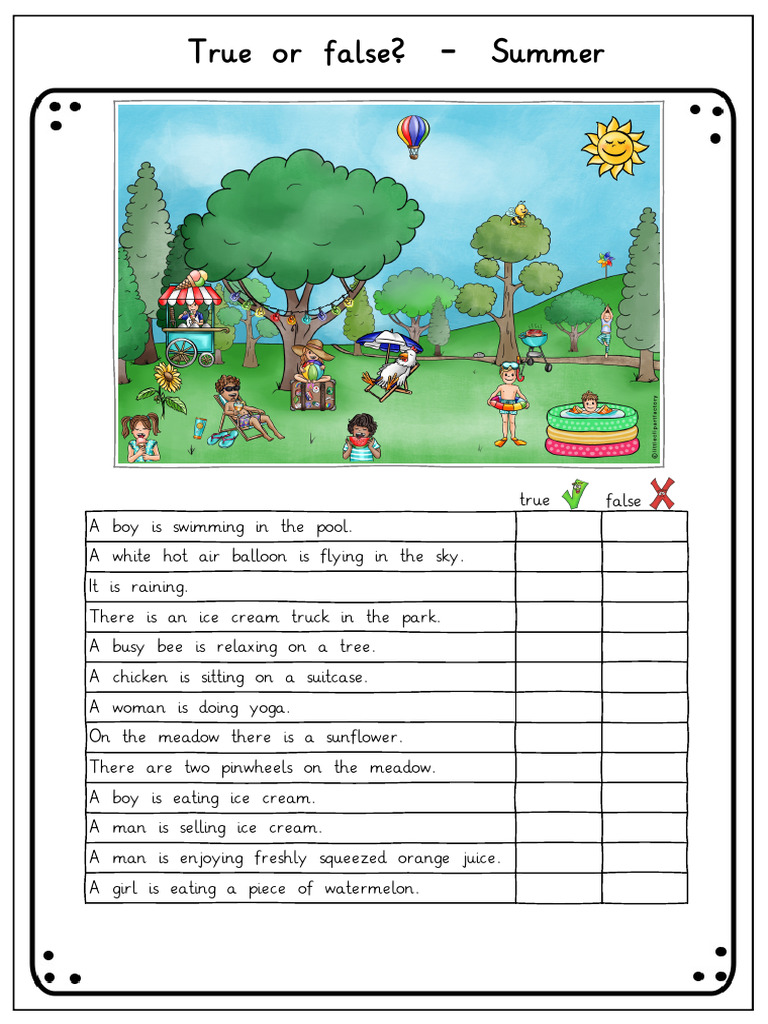 Summer True or False Quiz | PDF