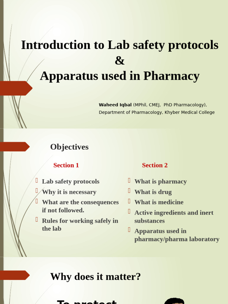 Lab Safety and Pharmacy Apparatus Guide | PDF | Drugs | Laboratories
