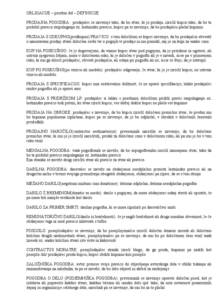Definicije Posebni Del | PDF