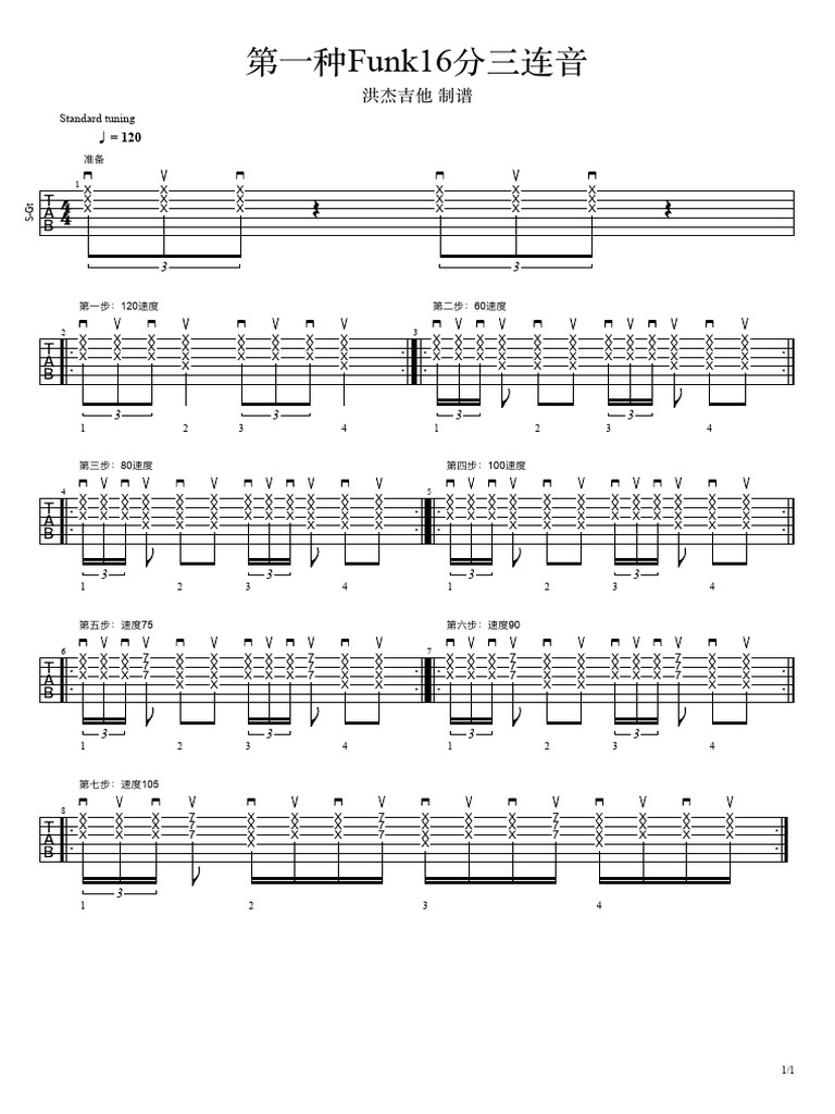 03 第一种Funk16分三连音pdf | PDF