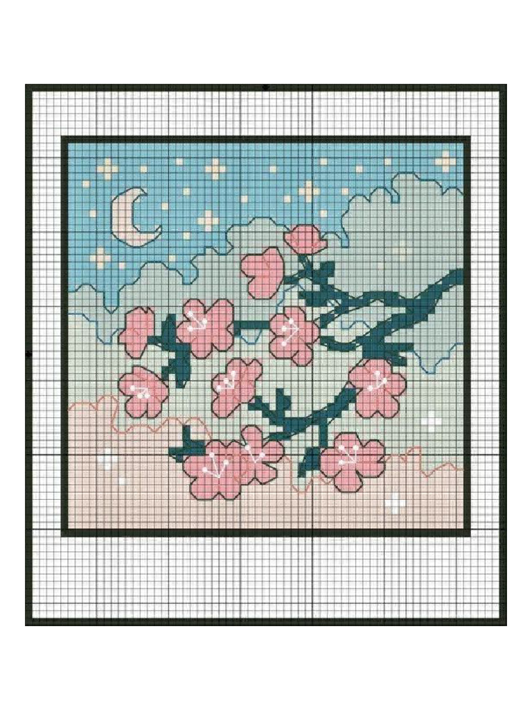 Cherry Blossoms 3 Cross Stitch Pattern | PDF