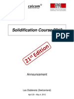Solidification Course 2012 Announcement
