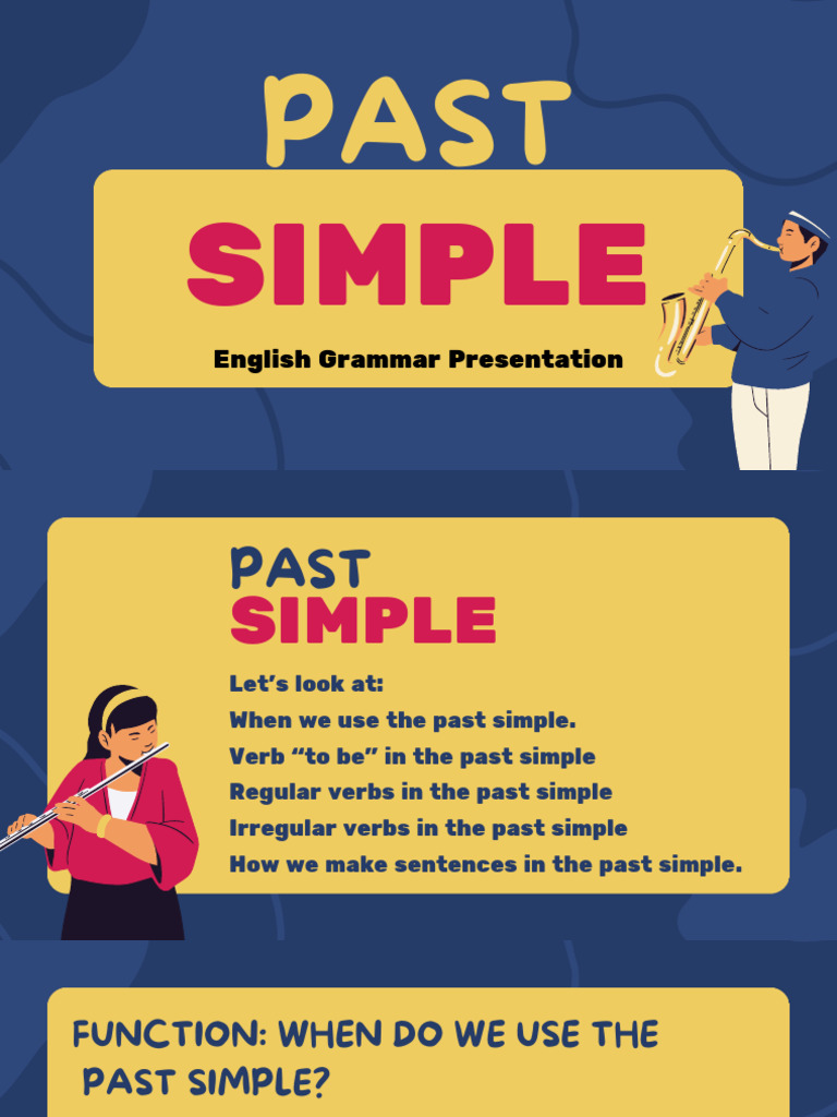 Past Simple English Education Presentation in Colorful Illustrative ...