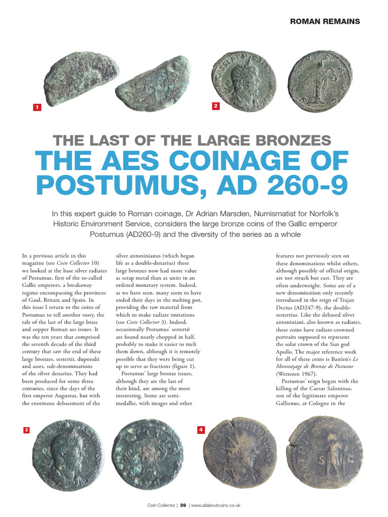 Postumus' Large Bronze Coins Explained | PDF | Currency | Numismatics