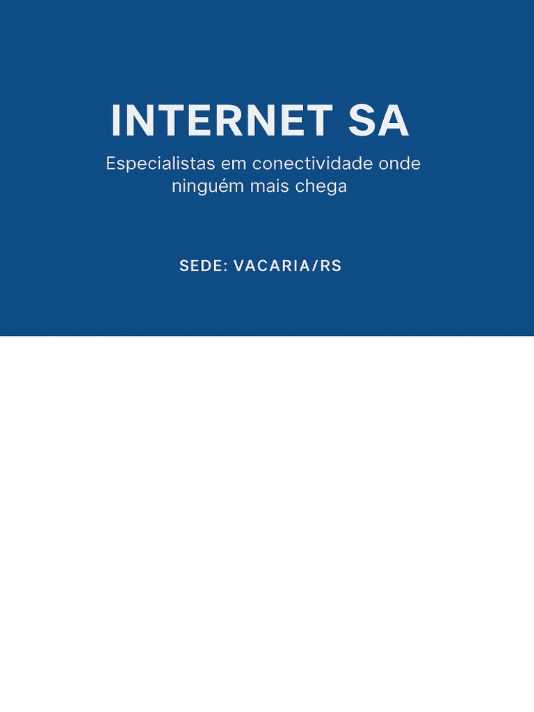 Internet SA: Fibra Óptica em Regiões Remotas | PDF