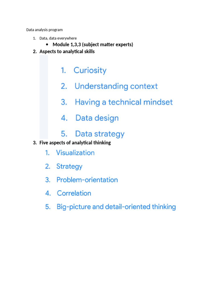 Data Analysis Program Overview | PDF