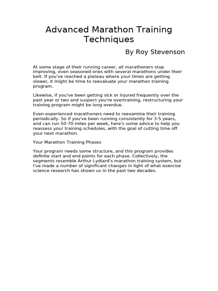 Advanced Marathon Training Techniques | PDF | Running | Aerobic Exercise