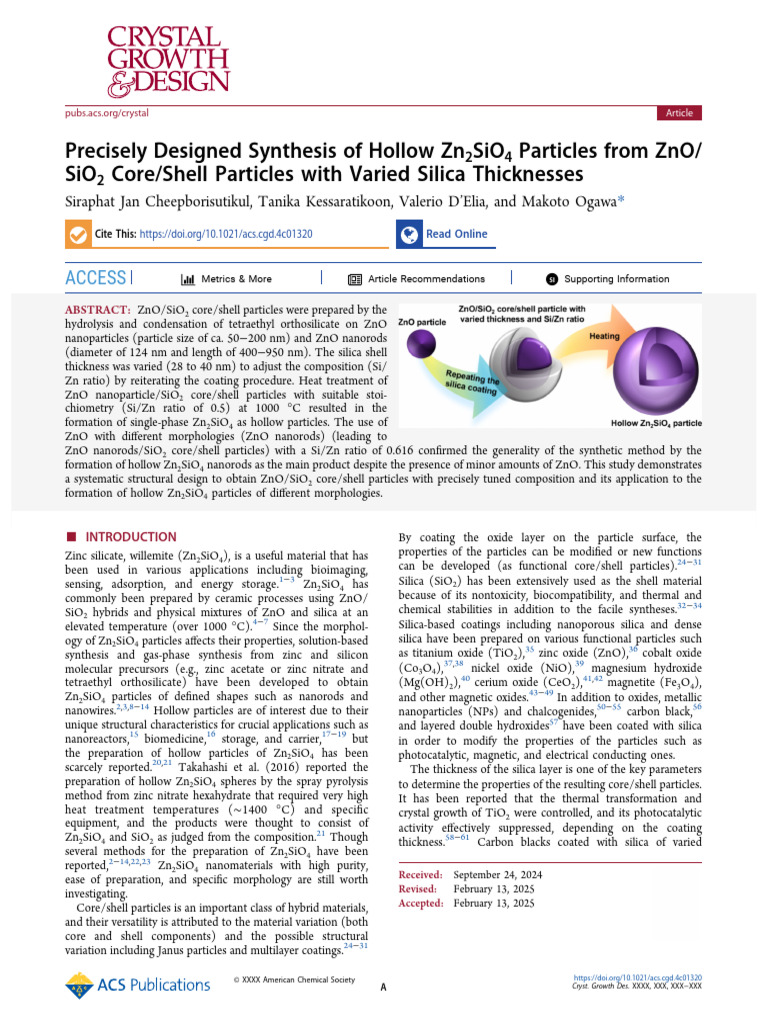 Cheepborisutikul Et Al 2025 Precisely Designed Synthesis of Hollow ...