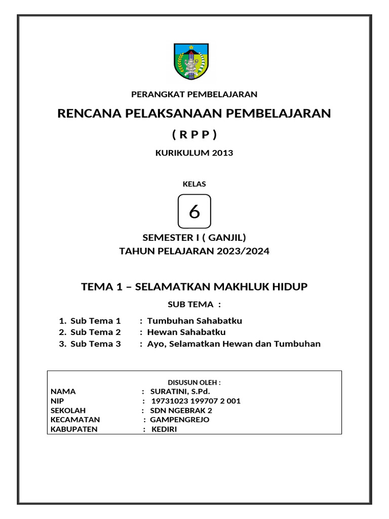 Sampul Perangkat Pembelajaran RPP | PDF