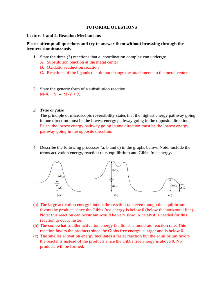 Coordination Complex Reaction Mechanisms | PDF | Chemical Reactions ...