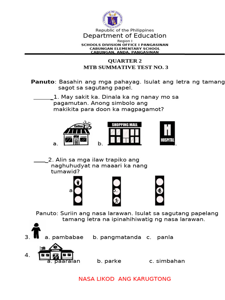 q2 Summative Test No. 3 MTB Music Arts | PDF
