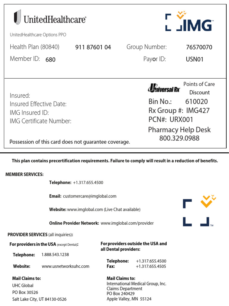 UnitedHealthcare PPO Card Details | PDF