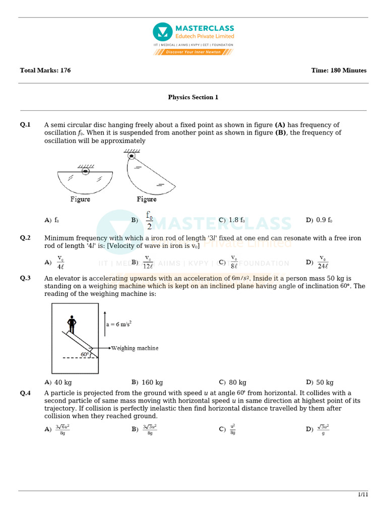Physics and Chemistry Exam Questions | PDF | Force | Gases
