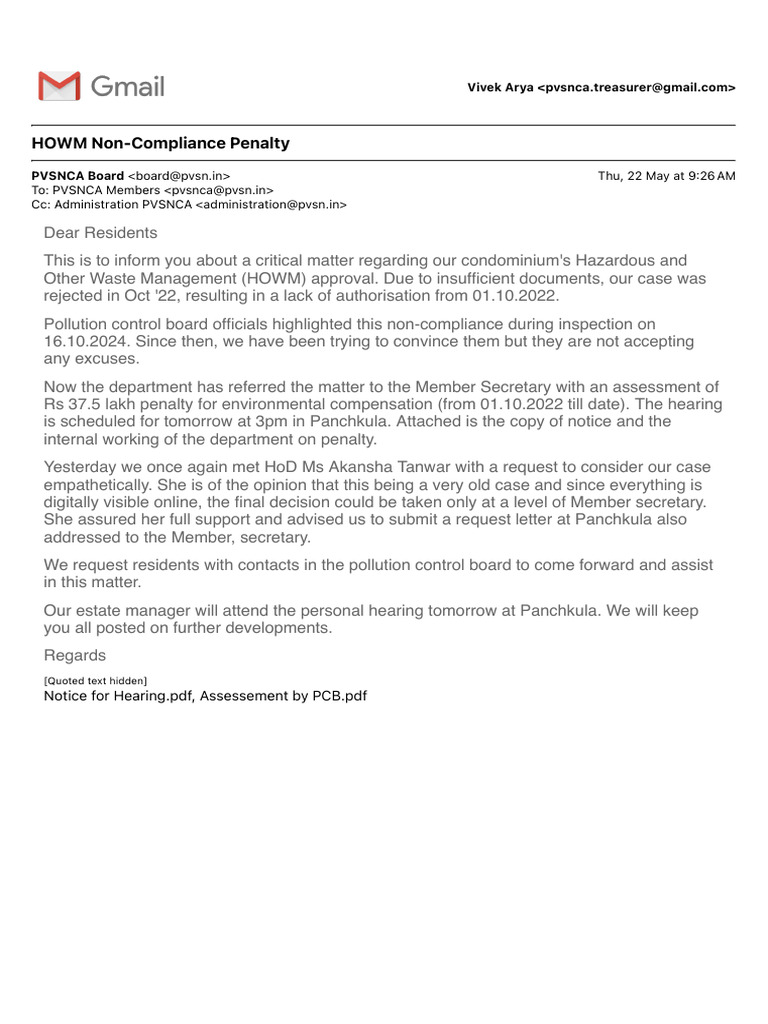 HOWM Non-Compliance Penalty Update | PDF