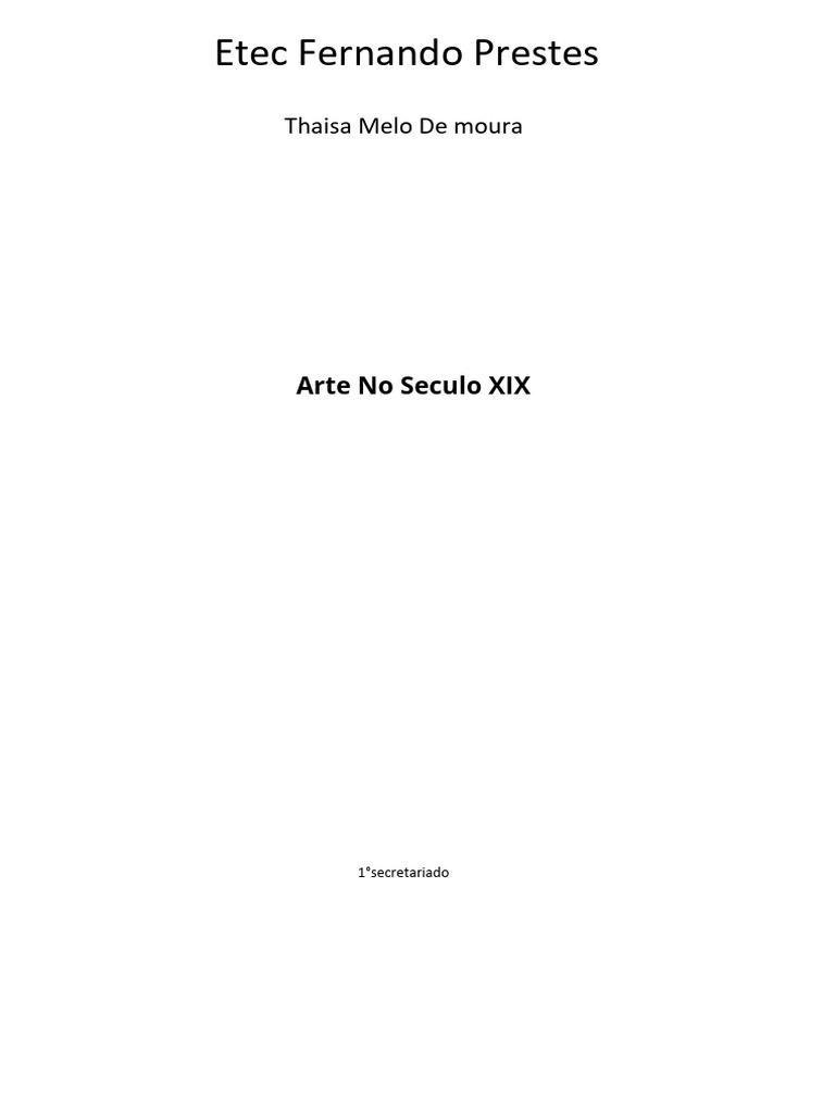 Arte do Século XIX: Movimentos e Impactos | PDF | Realismo (artes ...