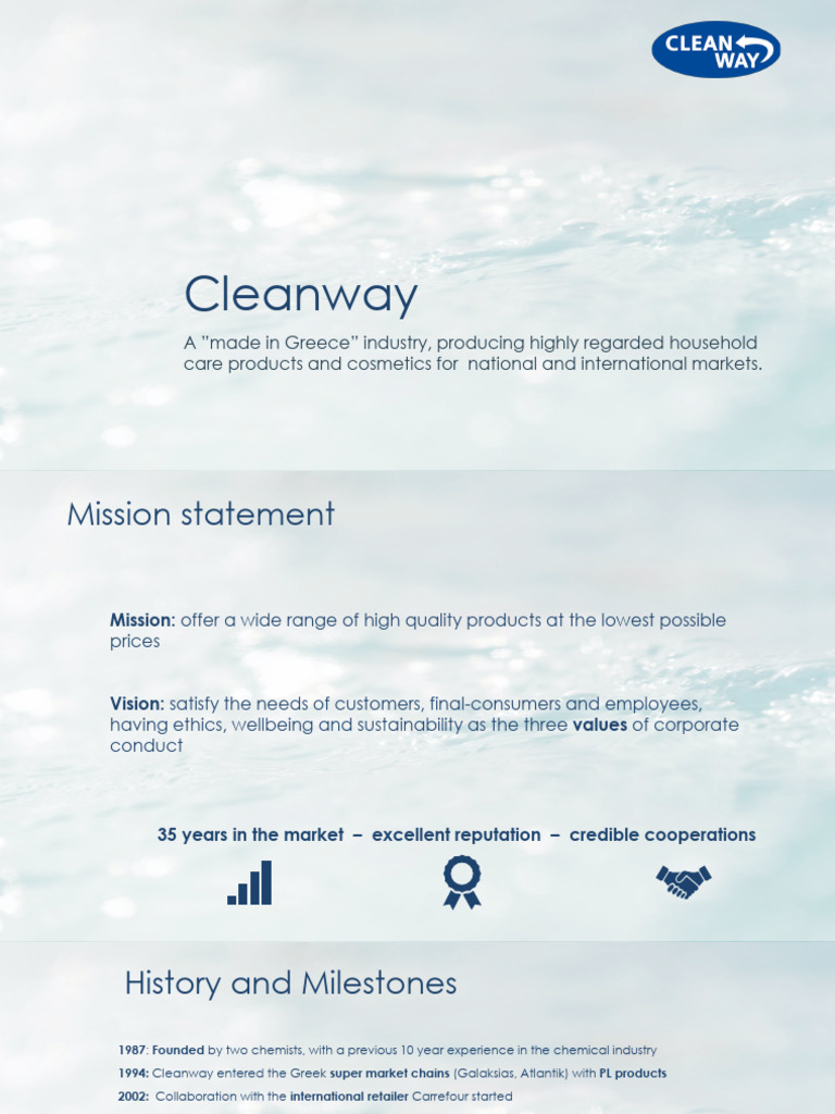 Cleanway: Greek Household & Cosmetics Leader | PDF | Brand | Cosmetics