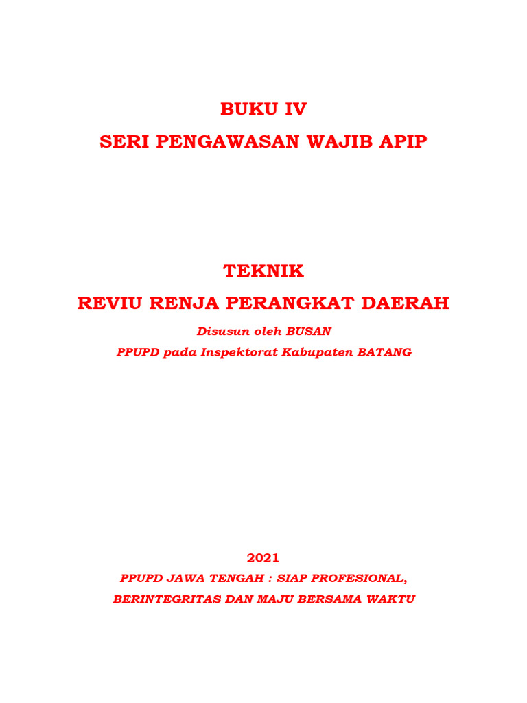Reviu Rencana Kerja Perangkat Daerah | PDF