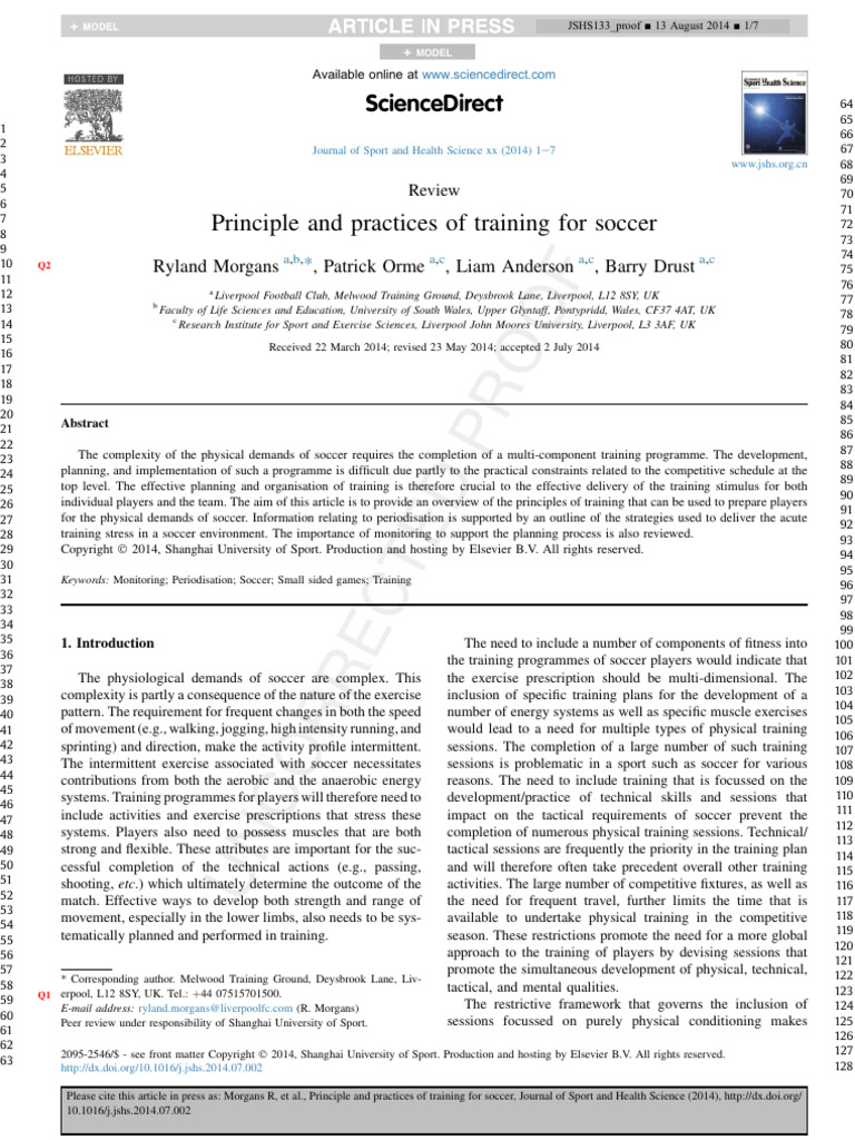 Soccer Training Principles and Practices | PDF | Physical Fitness ...