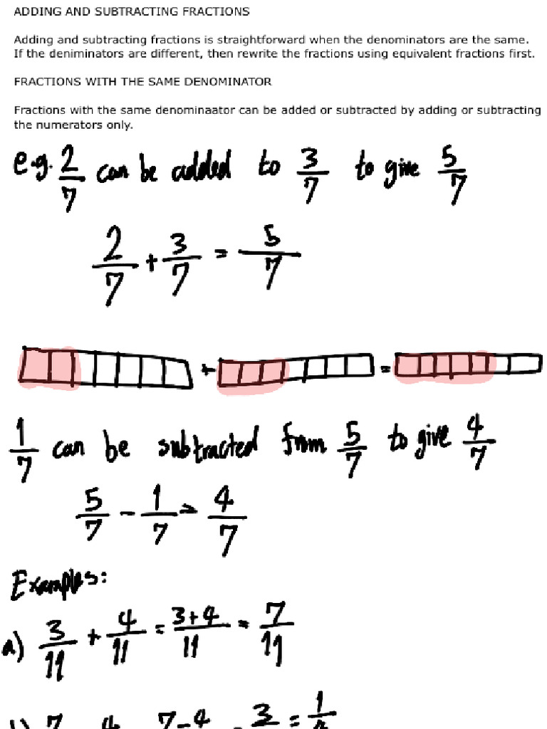 Math Nov 14 Adding Mixed Fractions From Me | PDF