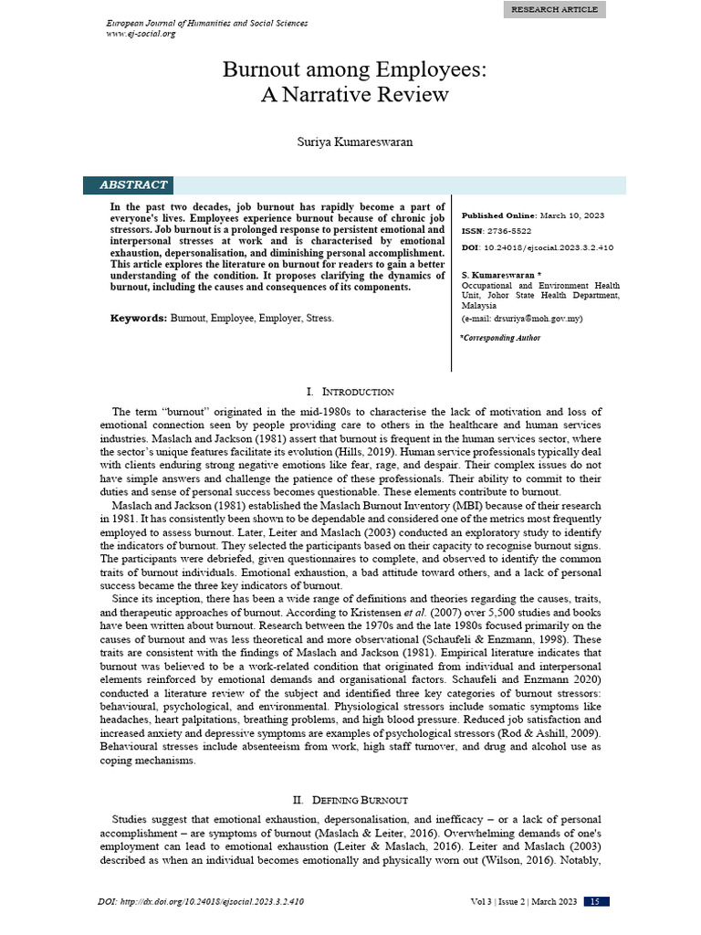 Understanding Employee Burnout Factors | PDF | Occupational Burnout ...