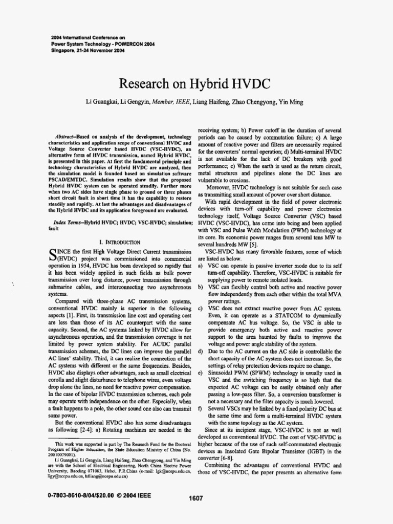 Hybrid HVDC Technology Overview | PDF | High Voltage Direct Current ...