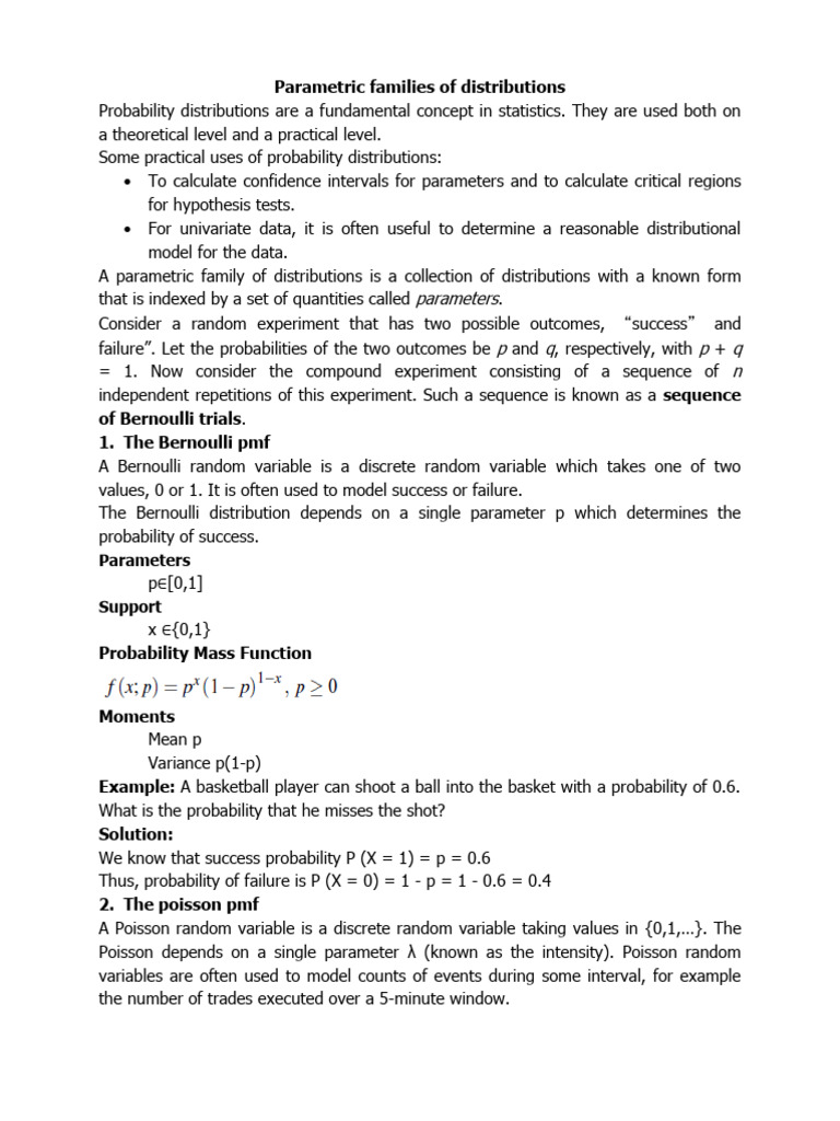 Overview of Parametric Distributions | PDF | Probability Distribution ...