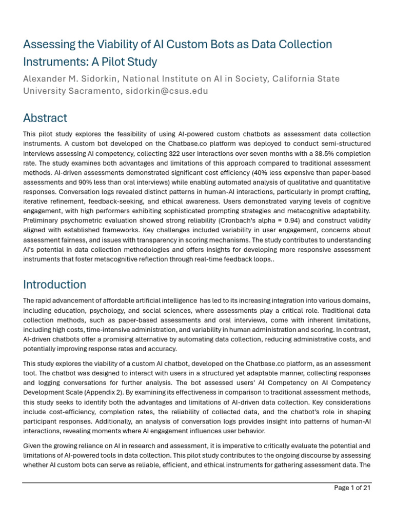 Assessing the Viability of AI Custom Bots as Data Collection ...